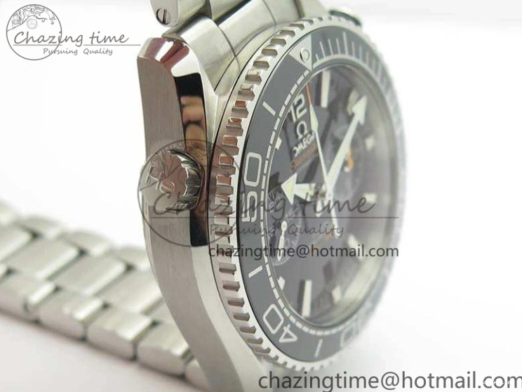 0513 Planet Ocean Master Chrono SS OM 1:1 Best Edition Black Dial On SS Bracelet A9900 V Fashionable 8113